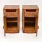 Vintage Art Deco Burr Walnut Bedside Cabinets, 1930s, Set of 2 2