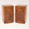 Vintage Art Deco Burr Walnut Bedside Cabinets, 1930s, Set of 2 3