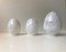 Candeleros en forma de medio huevo de vidrio artístico de Ingegerd Råman para Skruf, años 80. Juego de 3, Imagen 3