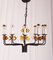 Vintage Scandinavian Glass & Iron Chandelier by Svend Aage Holm Sorensen, Image 4