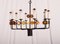 Vintage Scandinavian Glass & Iron Chandelier by Svend Aage Holm Sorensen, Image 14