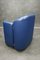 Foldable Blue Leather Tub Dining Chairs from Durlet, 1980s, Set of 4 5