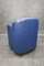 Foldable Blue Leather Tub Dining Chairs from Durlet, 1980s, Set of 4 8