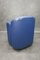 Foldable Blue Leather Tub Dining Chairs from Durlet, 1980s, Set of 4, Image 8