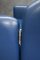 Sillas de comedor plegables de cuero azul de Durlet, años 80. Juego de 4, Imagen 14