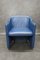 Foldable Blue Leather Tub Dining Chairs from Durlet, 1980s, Set of 4 1