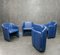 Chaises de Salle à Manger Pliables en Cuir Bleu de Durlet, 1980s, Set de 4 13