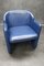 Foldable Blue Leather Tub Dining Chairs from Durlet, 1980s, Set of 4 7