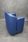 Foldable Blue Leather Tub Dining Chairs from Durlet, 1980s, Set of 4 10