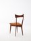 Italian Natural Leather & Mahogany Dining Chairs by Ico & Luisa Parisi, 1950s, Set of 6 3