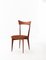 Italian Natural Leather & Mahogany Dining Chairs by Ico & Luisa Parisi, 1950s, Set of 6 1