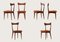 Italian Natural Leather & Mahogany Dining Chairs by Ico & Luisa Parisi, 1950s, Set of 6 2