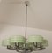 Art Deco Chromed Brass & Colored Glass Chandelier from Napako, 1930s, Image 1