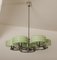 Art Deco Chromed Brass & Colored Glass Chandelier from Napako, 1930s, Image 6