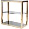 Hollywood Regency Brass and Smoked Glass Etagere by Renato Zevi, 1970s 1