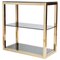Hollywood Regency Brass and Smoked Glass Etagere by Renato Zevi, 1970s, Image 1