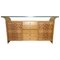 Hollywood Regency Faux Bamboo and Wood Buffet with Glass Top, 1970s 1