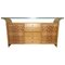 Hollywood Regency Faux Bamboo and Wood Buffet with Glass Top, 1970s, Image 1