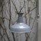 Lámpara de techo industrial inglesa esmaltada en gris, años 50, Imagen 4
