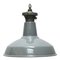 Industrial English Grey Enamel Ceiling Lamp, 1950s, Image 1