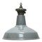 Lámpara de techo industrial inglesa esmaltada en gris, años 50, Imagen 1