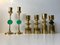 Danish Modern Brass & Glass Candleholders by Hejl Fredericia, 1970s, Set of 6 1