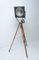 Black Enamel Industrial Spotlight Tripod Floor Lamps, 1970s, Set of 2 49