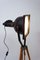 Black Enamel Industrial Spotlight Tripod Floor Lamps, 1970s, Set of 2 24