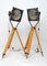 Black Enamel Industrial Spot Light Tripod Floor Lamps, 1970s, Set of 2 25