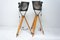 Black Enamel Industrial Spot Light Tripod Floor Lamps, 1970s, Set of 2, Image 4