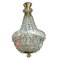 Lámpara de araña checa Mid-Century de cristal, años 60, Imagen 1