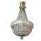 Lámpara de araña checa Mid-Century de cristal, años 60, Imagen 4