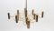 Italian Brass & Aluminum Chandelier by Gaetano Sciolari for Sciolari, 1970s, Image 10