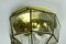 German Brass & Glass Ceiling Lamp from Limburg, 1970s, Image 4