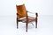 Leather and Oak Safari Chair by Wilhelm Kienzle for Wohnbedarf, 1950s 1