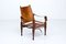 Leather and Oak Safari Chair by Wilhelm Kienzle for Wohnbedarf, 1950s, Image 1