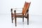Leather and Oak Safari Chair by Wilhelm Kienzle for Wohnbedarf, 1950s 3