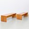 Large Wooden Benches by Charlotte Perriand, 1960s, Set of 2, Image 3