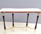 Italian Brass, Wood & Carrara Marble Console Table, 1950s 4