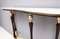 Italian Brass, Wood & Carrara Marble Console Table, 1950s 7