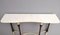 Italian Brass, Wood & Carrara Marble Console Table, 1950s 5