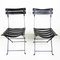 French Iron and Leather Dining Chairs, 1960s, Set of 2 1
