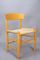 Beech & Paper Cord Model J39 Folkestolen Chairs by Børge Mogensen for FDB, 1960s, Set of 4, Image 1