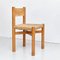 Mid-Century French Wood and Rattan Meribel Chairs by Charlotte Perriand, 1950s, Set of 4, Image 11