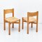 Französische Mid-Century Meribel Stühle aus Holz & Rattan von Charlotte Perriand, 1950er, 4er Set 6