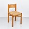 Französische Mid-Century Meribel Stühle aus Holz & Rattan von Charlotte Perriand, 1950er, 4er Set 17
