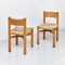 Französische Mid-Century Meribel Stühle aus Holz & Rattan von Charlotte Perriand, 1950er, 4er Set 4