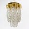 Lámpara de techo italiana de latón y cristal de Murano, años 70, Imagen 4
