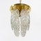 Italian Brass and Murano Glass Ceiling Lamp in the Sryle of Mazzega, 1970s, Image 3