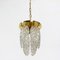 Lámpara de techo italiana de latón y cristal de Murano, años 70, Imagen 6